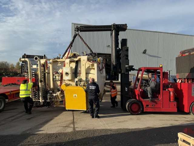furnace offloaded on site from transport